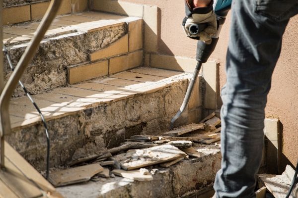 Concrete Stair Demolition in Morrisville